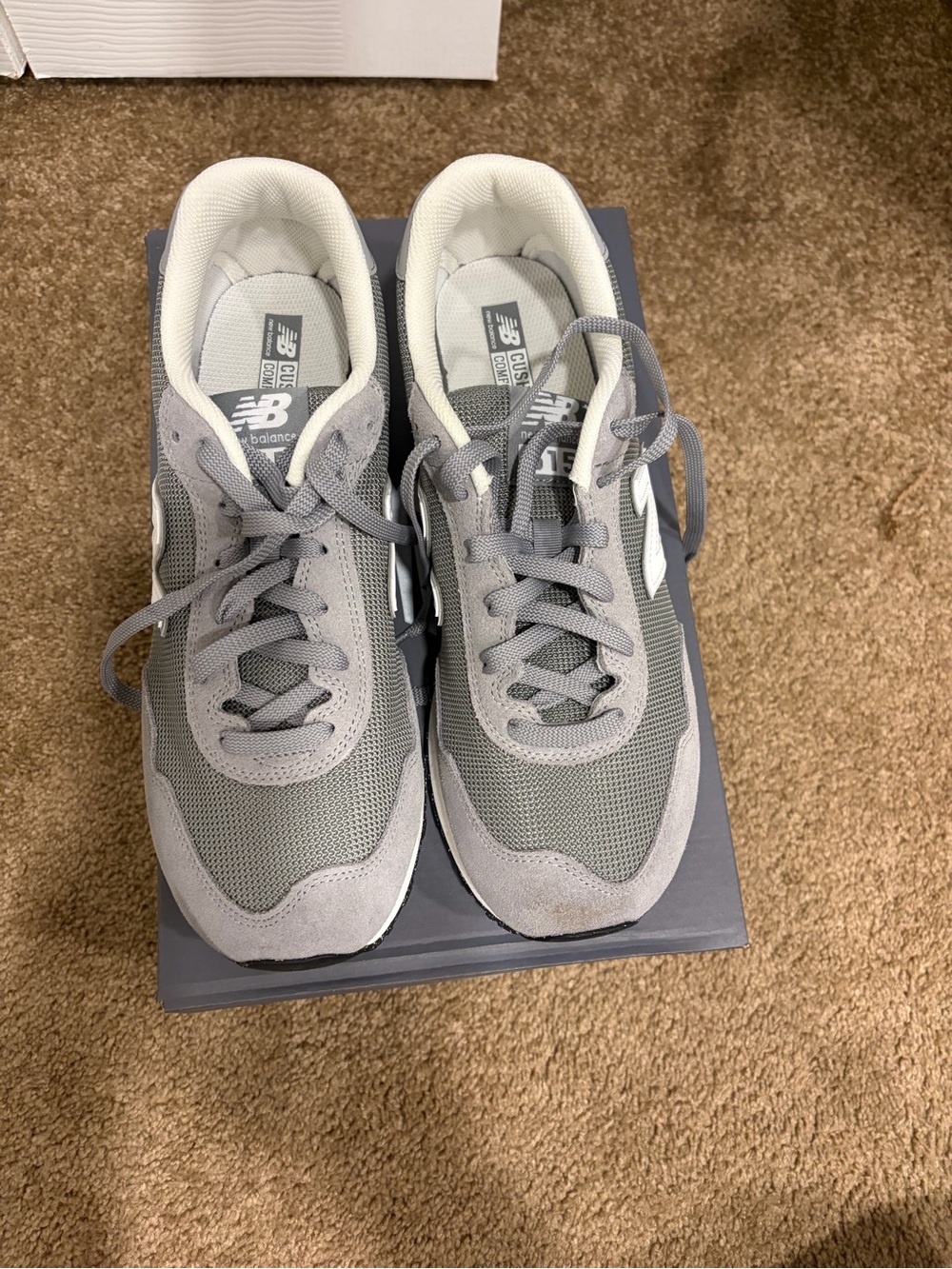 New Balance Men's Gray Mesh & Suede Running Sneakers - Picture 2 of 9